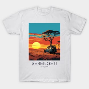 A Pop Art Travel Print of the Serengeti National Park - Tanzania T-Shirt